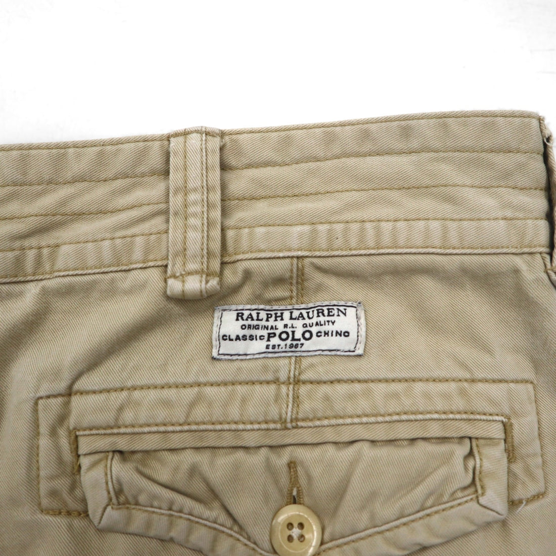 POLO RALPH LAUREN Polo Chino Baggy Short Cargo Pants, Size L, Beige, Cotton