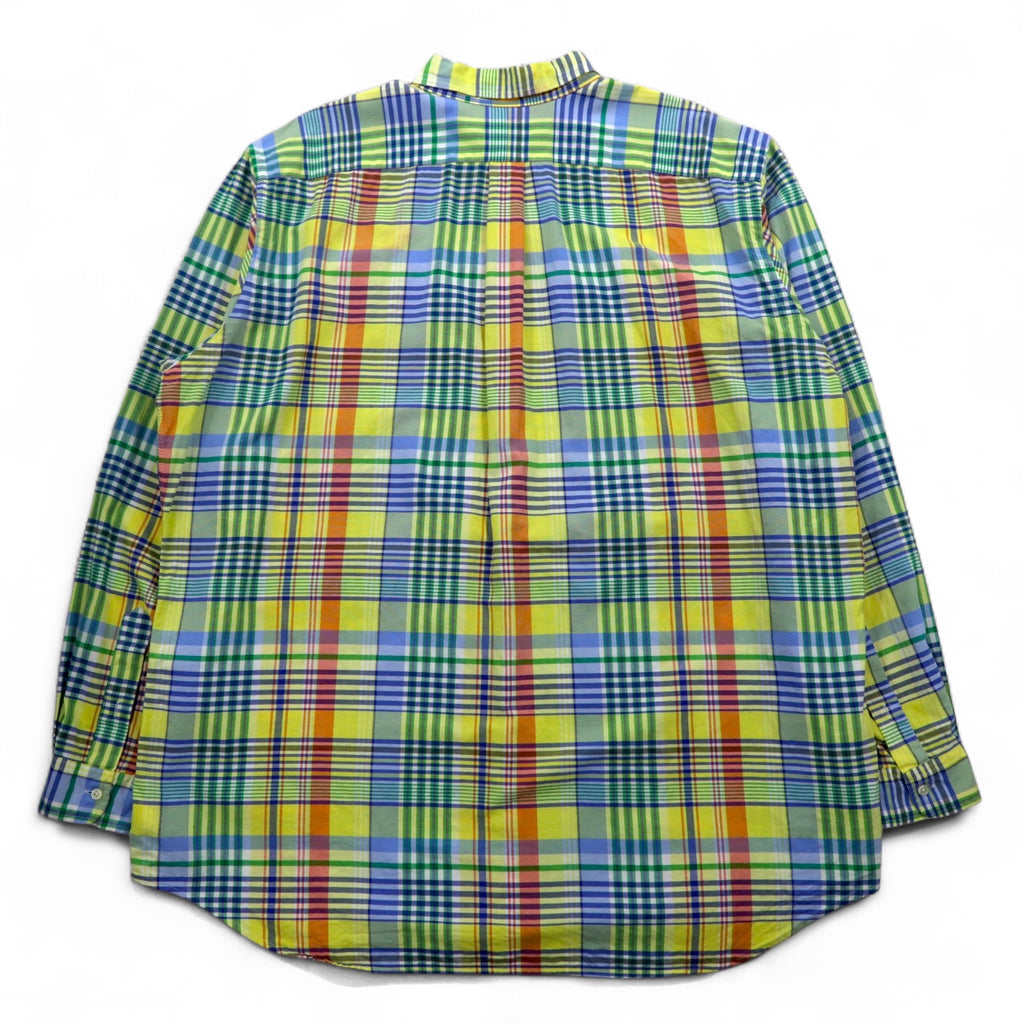 RALPH LAUREN Button-down Shirt, 2XL, Yellow, Check, Big Size, Small Pony Embroidery