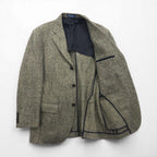 Polo Ralph Lauren 90s Made in Japan Herringbone Tweed 3B Tailored Jacket, Size M, Gray Wool