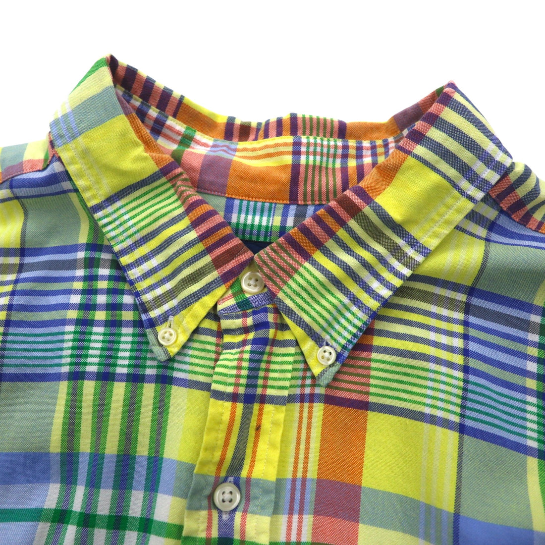 RALPH LAUREN Button-down Shirt, 2XL, Yellow, Check, Big Size, Small Pony Embroidery
