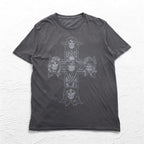 USA製 GUNS N' ROSES ガンズアンドローゼズ バンド Tシャツ XL グレー 両面 スカル クロス LUCKY BRAND