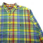 RALPH LAUREN Button-down Shirt, 2XL, Yellow, Check, Big Size, Small Pony Embroidery