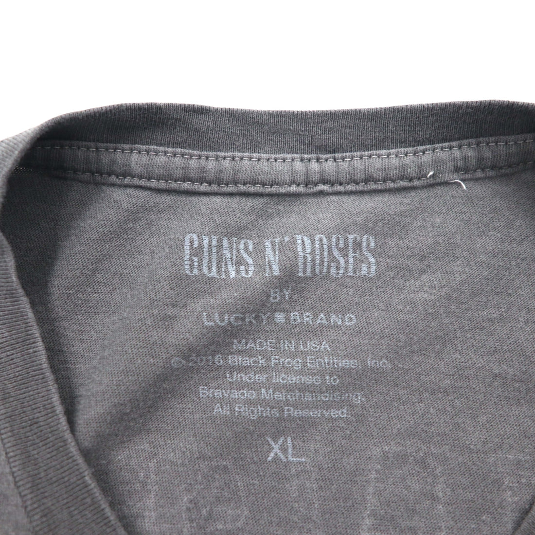 USA製 GUNS N' ROSES ガンズアンドローゼズ バンド Tシャツ XL グレー 両面 スカル クロス LUCKY BRAND