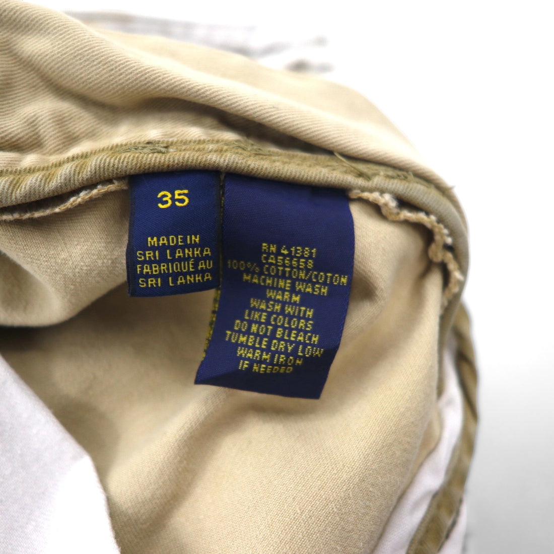 POLO RALPH LAUREN Polo Chino Baggy Short Cargo Pants, Size L, Beige, Cotton