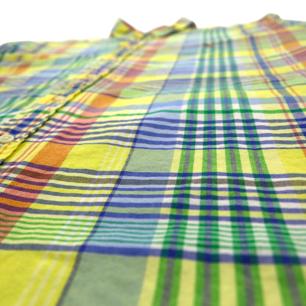 RALPH LAUREN Button-down Shirt, 2XL, Yellow, Check, Big Size, Small Pony Embroidery