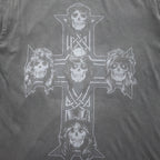USA製 GUNS N' ROSES ガンズアンドローゼズ バンド Tシャツ XL グレー 両面 スカル クロス LUCKY BRAND