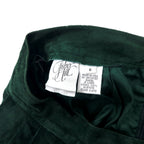 Fisher Hill USA Suede Leather Tuck Flare Skirt 6 Green Rocket Talon Zip