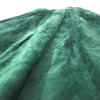 Fisher Hill USA Suede Leather Tuck Flare Skirt 6 Green Rocket Talon Zip