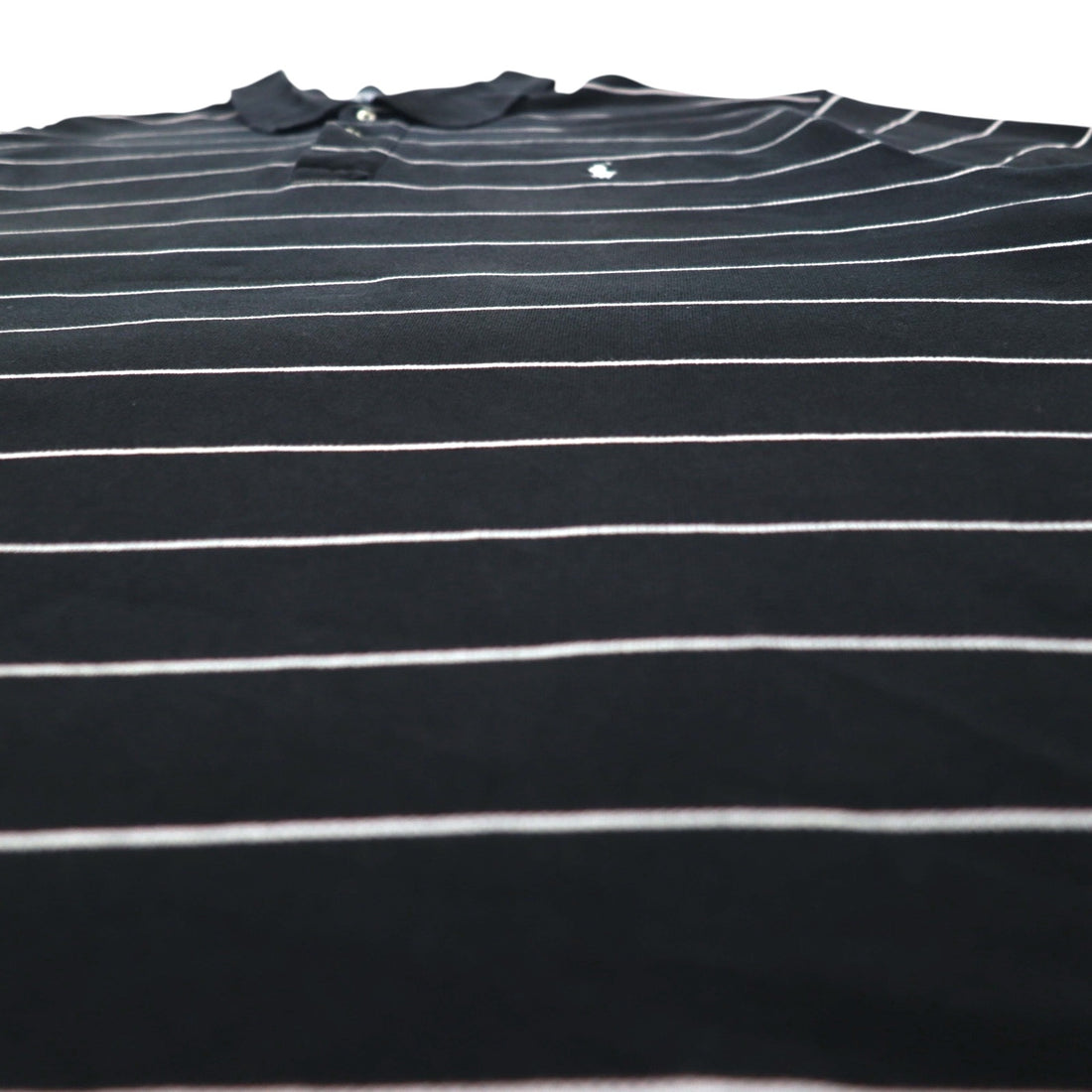 Polo by Ralph Lauren 90年代 ボーダー ポロシャツ 2XL BIG ビッグサイズ ブラック 鹿の子 スモールポニー刺繍