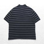 Polo by Ralph Lauren 90年代 ボーダー ポロシャツ 2XL BIG ビッグサイズ ブラック 鹿の子 スモールポニー刺繍
