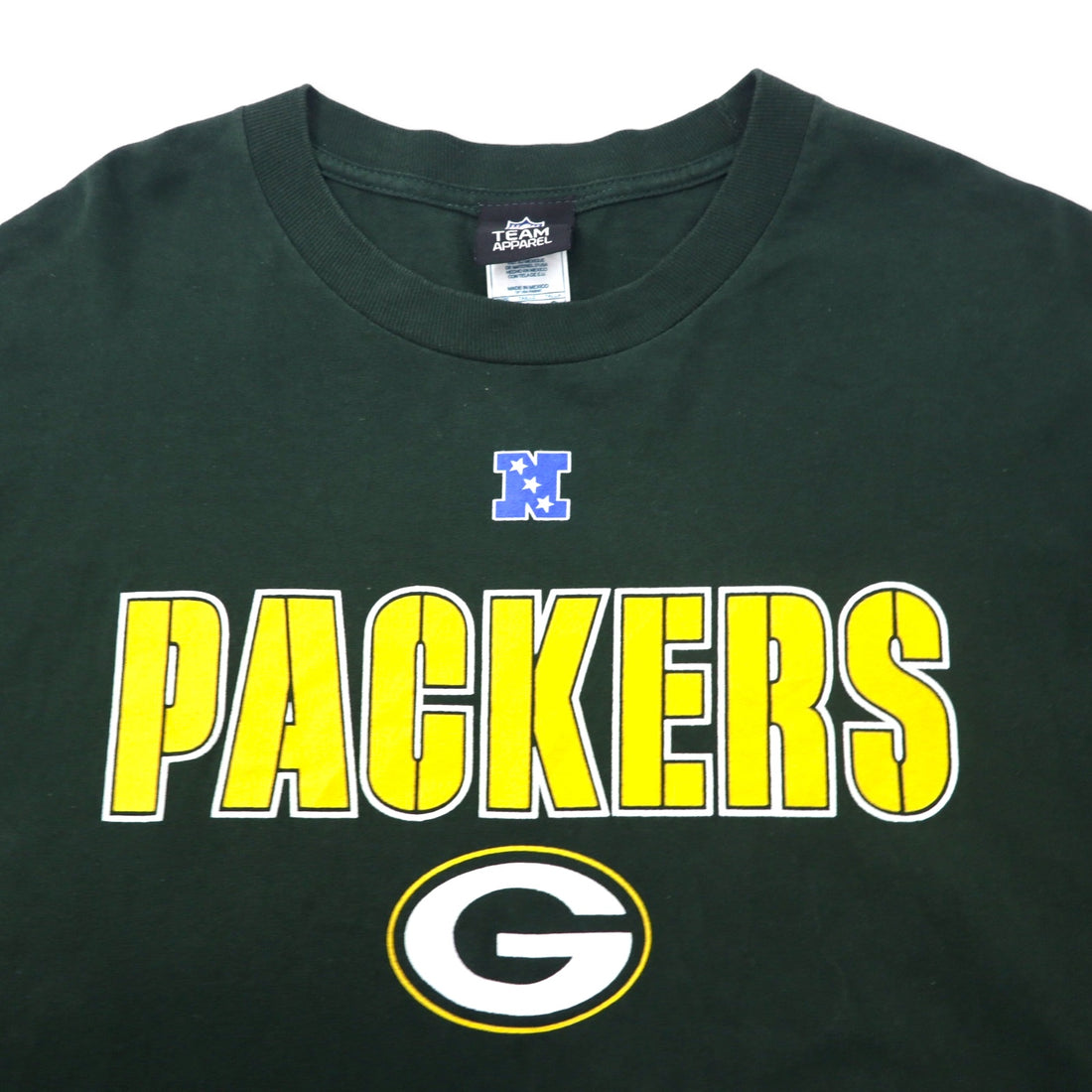 NFL TEAM APPAREL Packers Print Long Sleeve T-Shirt Long TL Green Cotton PACKERS Made in Mexico