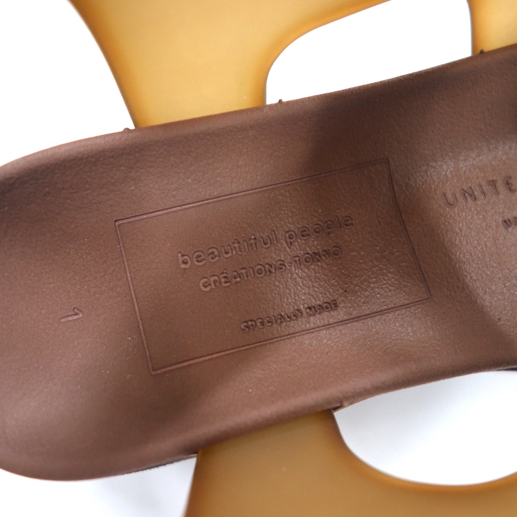 beautiful people × UNITED TOKYO tape logo sports sandals 22-22.5cm brown made in Japan unused