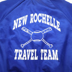 Cardinal 90s USA Made Varsity Jacket L Blue Nylon NEW ROCHELLE Baseball Back Print