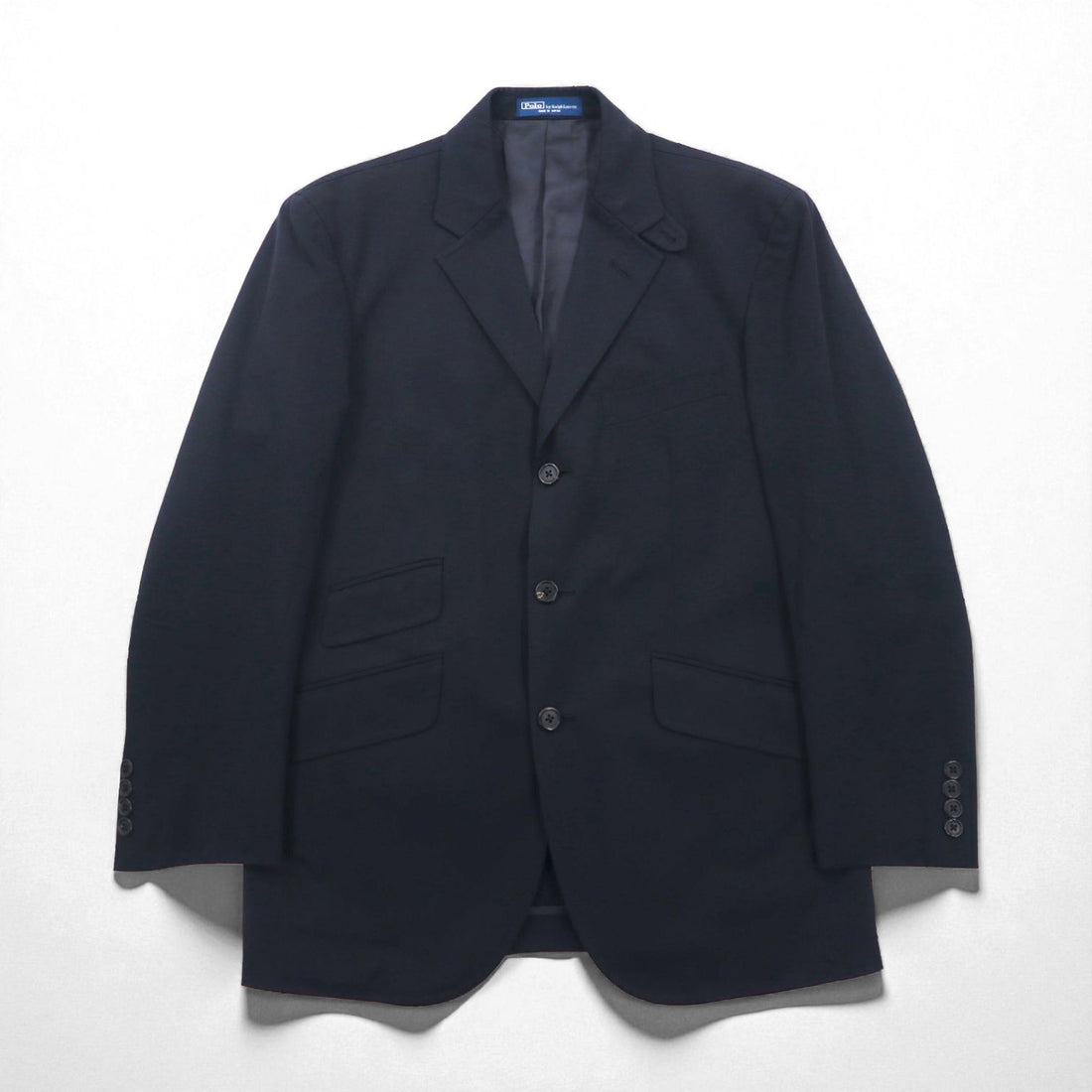 Polo Ralph Lauren 日本製 3B テーラードジャケット S ブラック チンストラップ