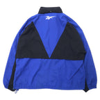 Reebok 90's Nylon Jacket XL Black Blue Vector Logo Hood Storage Type