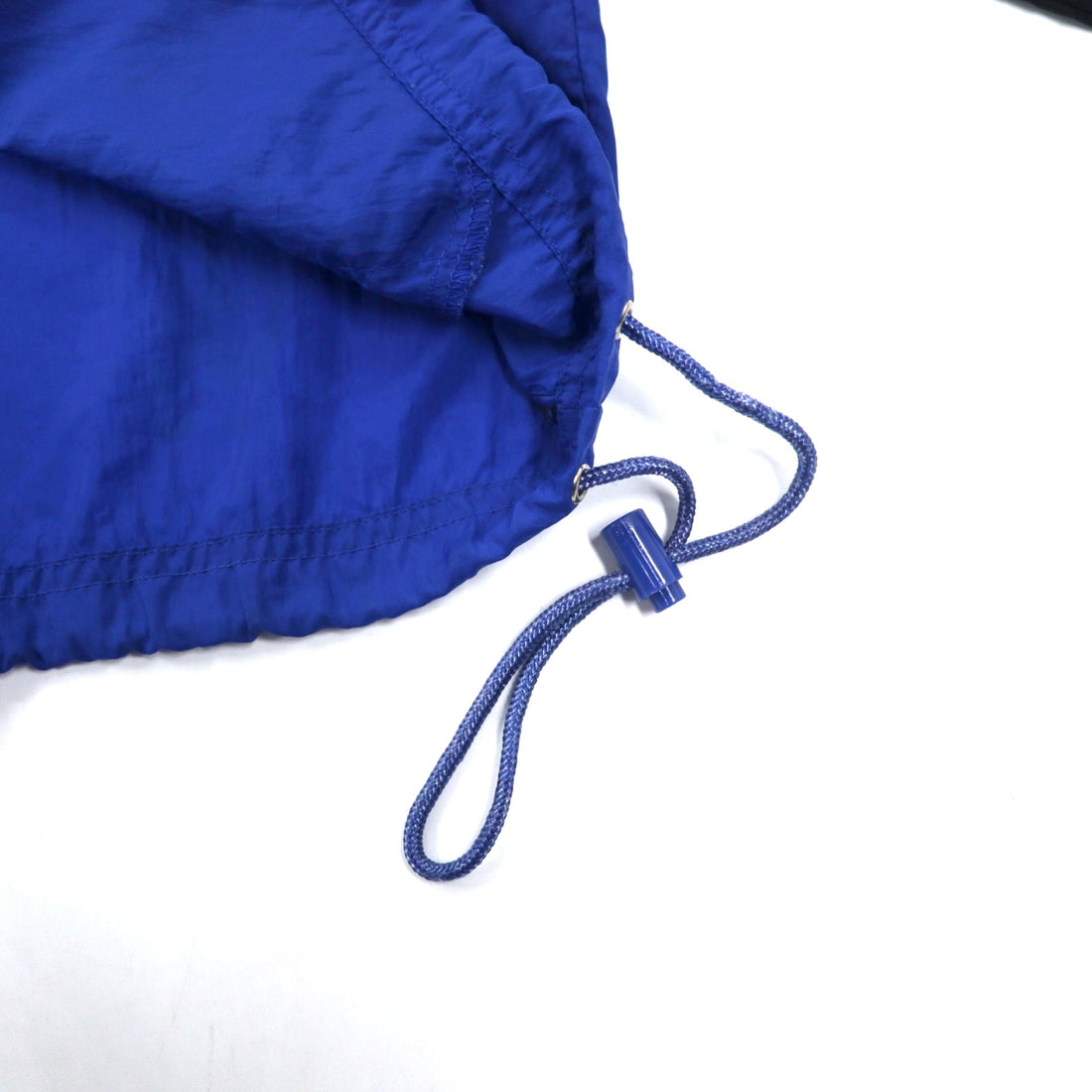 Reebok 90's Nylon Jacket XL Black Blue Vector Logo Hood Storage Type