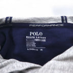 POLO RALPH LAUREN Half Button Hoodie XL Navy Pique PERFORMANCE Numbering Small Pony