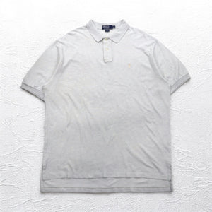Polo by Ralph Lauren 90s Polo Shirt 2XL Grey Pique Small Pony Embroidery Big Size