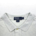 Polo by Ralph Lauren 90s Polo Shirt 2XL Grey Pique Small Pony Embroidery Big Size