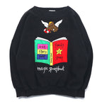 Castelbajac sport 90s character embroidered sweatshirt S black magic sport book made in Japan