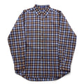 PENDLETON Wool Check Button-Down Shirt, L, Blue, Brown, Made in Mexico
