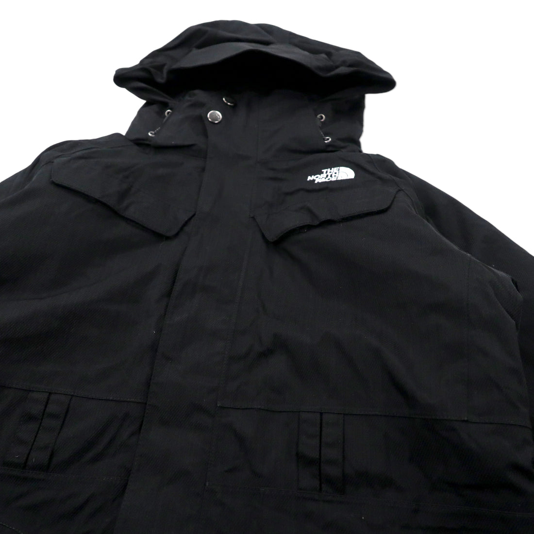 THE NORTH FACE Mountain Parka M Black Nylon 550 HYVENT Waterproof High Neck Hood Detachable
