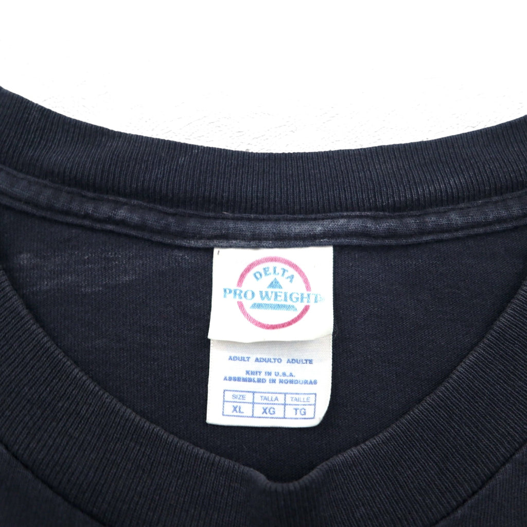 DELTA 00年代 KNIT IN USA スカル プリント PRO WEIGHT Tシャツ XL ブラック 両面プリント Bike Week