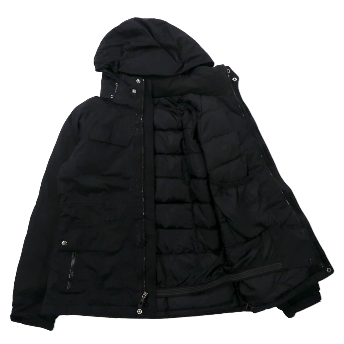 THE NORTH FACE Mountain Parka M Black Nylon 550 HYVENT Waterproof High Neck Hood Detachable