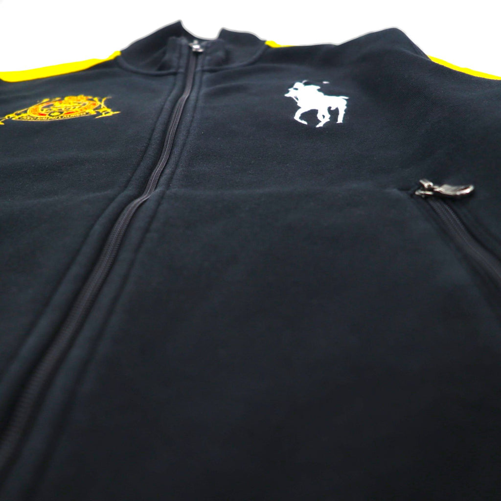 Polo Ralph Lauren 90s Big Pony Embroidered Reverse Weave Track Jacket, Size M, Black