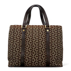 CELINE Made in Italy Old C Macadam Handbag Tote Bag Brown Canvas All-over Pattern CE00