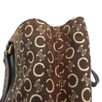 CELINE Made in Italy Old C Macadam Handbag Tote Bag Brown Canvas All-over Pattern CE00