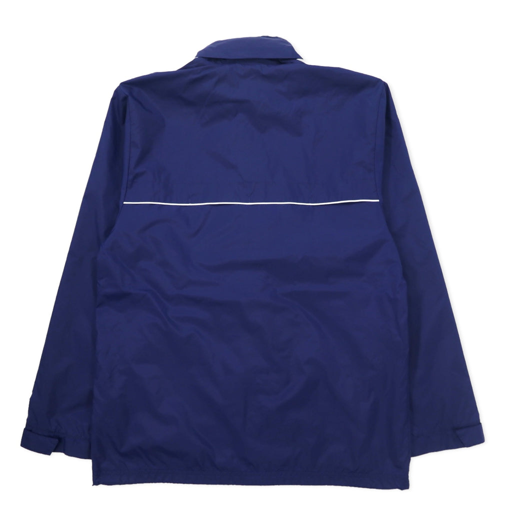 adidas Track Jacket Shell Parka Jersey L Navy Polyester Water Repellent Mesh Liner 3 Stripes