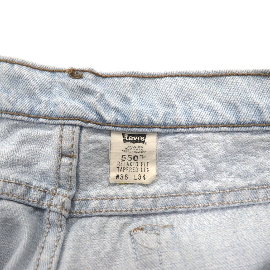 Levi's 90s USA Made 550 RELEXED FIT Tapered Denim Pants XL Blue Zipper Fly 550-4804