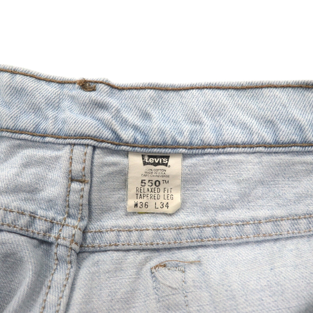 Levi's 90s USA Made 550 RELEXED FIT Tapered Denim Pants XL Blue Zipper Fly 550-4804