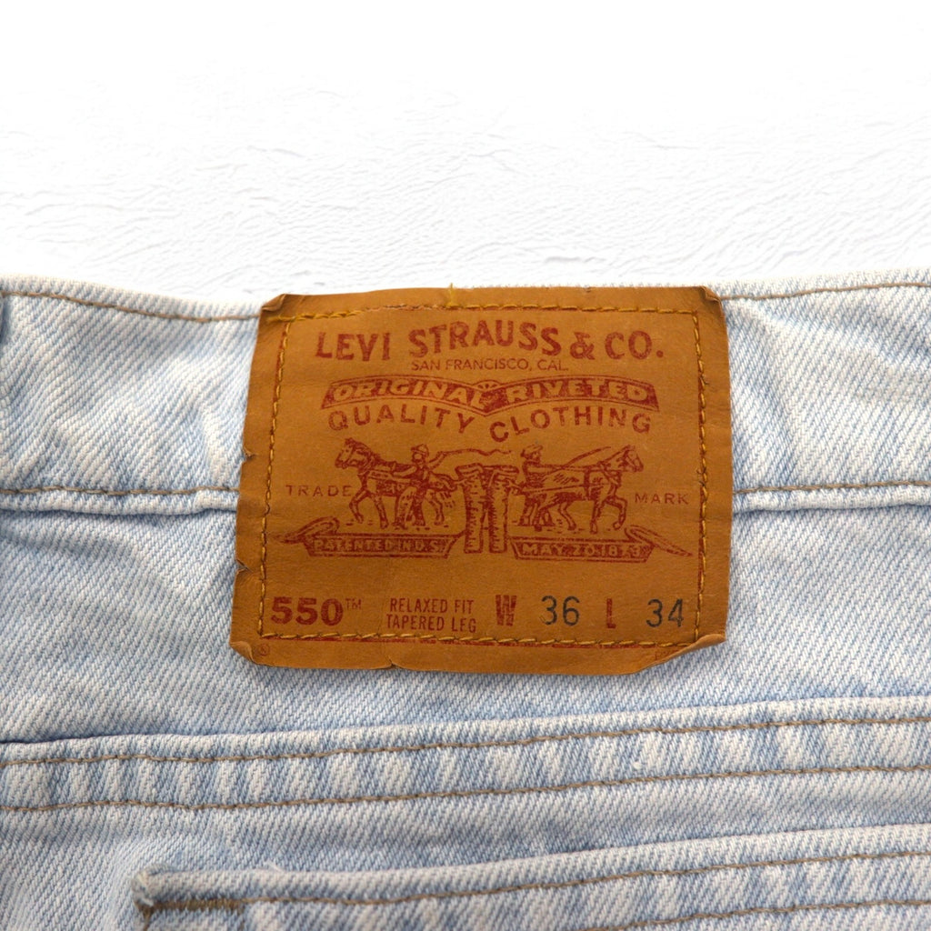 Levi's 90s USA Made 550 RELEXED FIT Tapered Denim Pants XL Blue Zipper Fly 550-4804