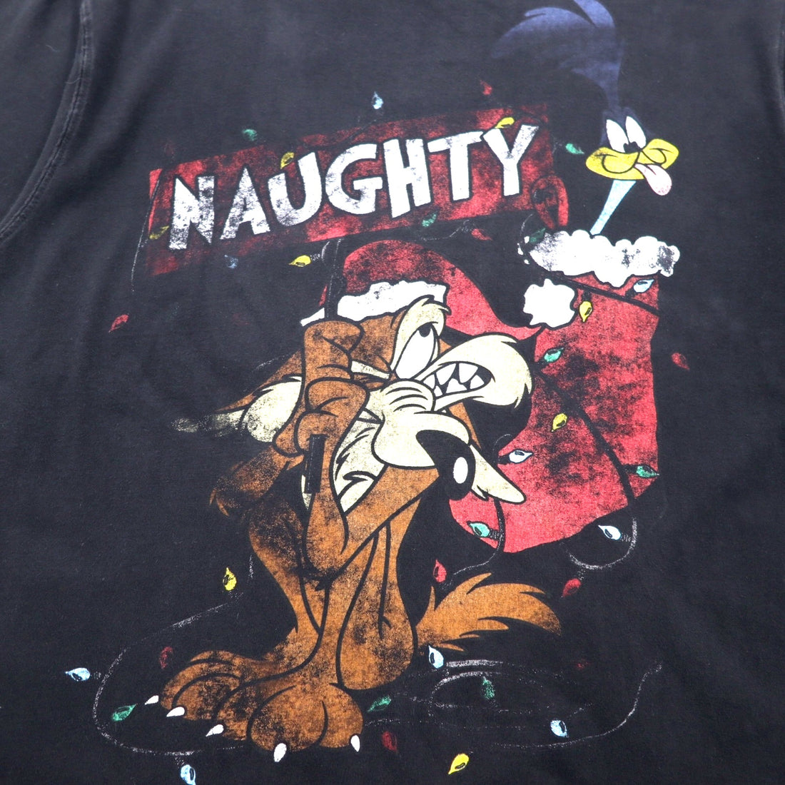 Warner Bros. Looney Tunes Anime Character Print T-Shirt L Black NAUGHTY