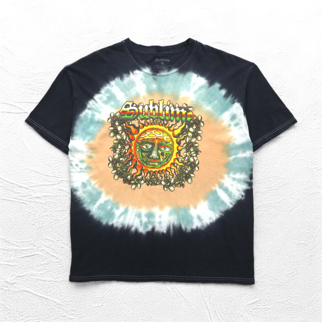 Sublime 00s Band T-Shirt, Band Tee, XL, Black, Cotton, Tie-dye, Sun, Made in Mexico