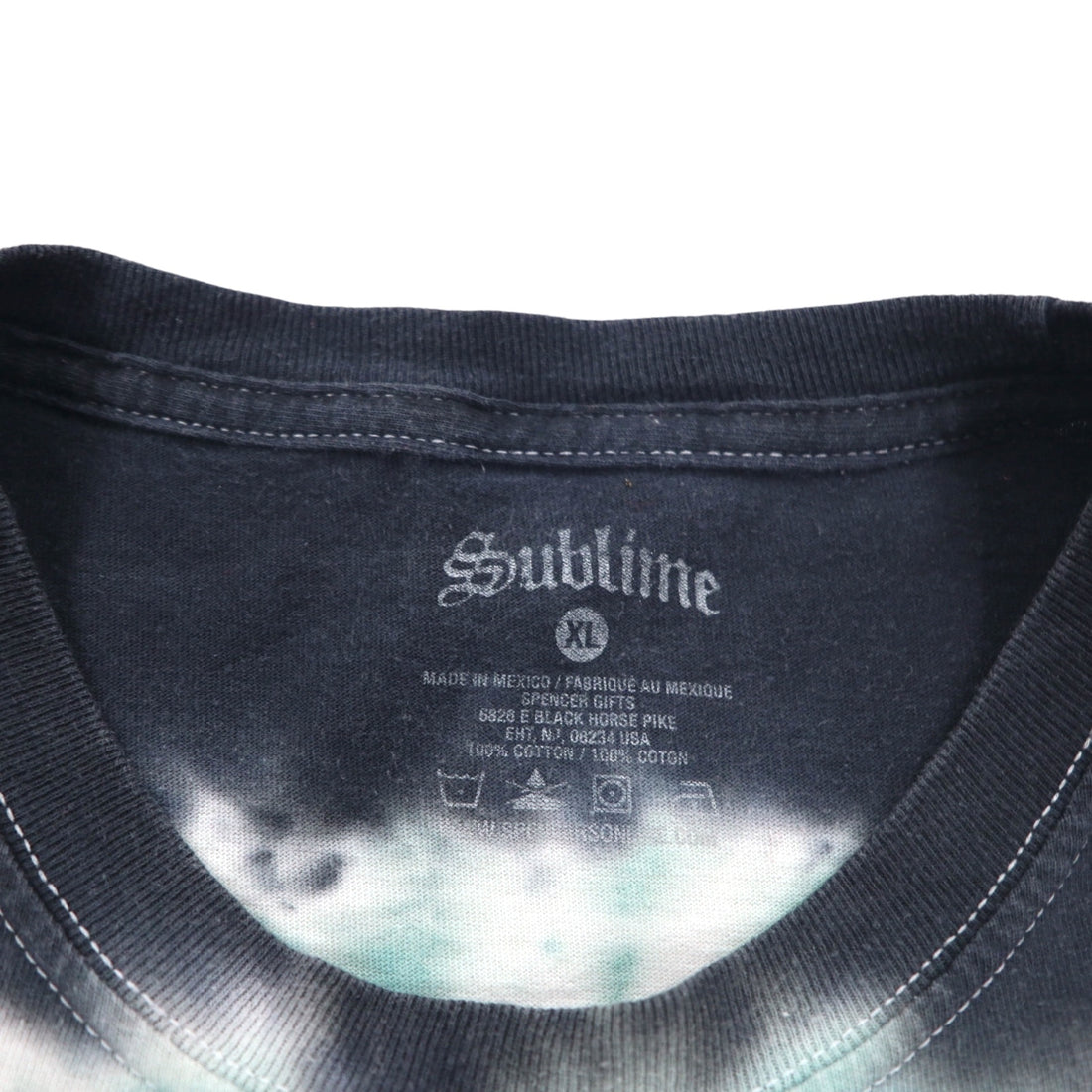 Sublime 00s Band T-Shirt, Band Tee, XL, Black, Cotton, Tie-dye, Sun, Made in Mexico