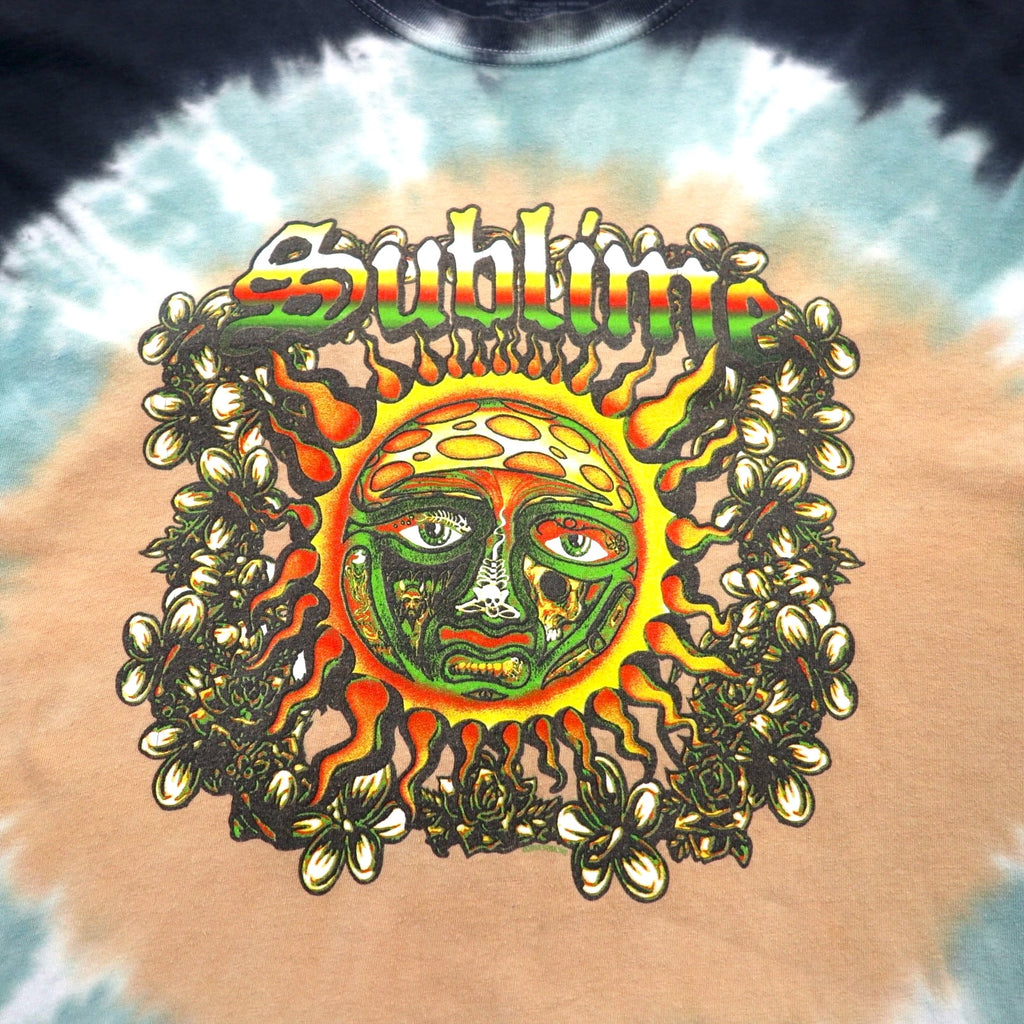 Sublime 00s Band T-Shirt, Band Tee, XL, Black, Cotton, Tie-dye, Sun, Made in Mexico