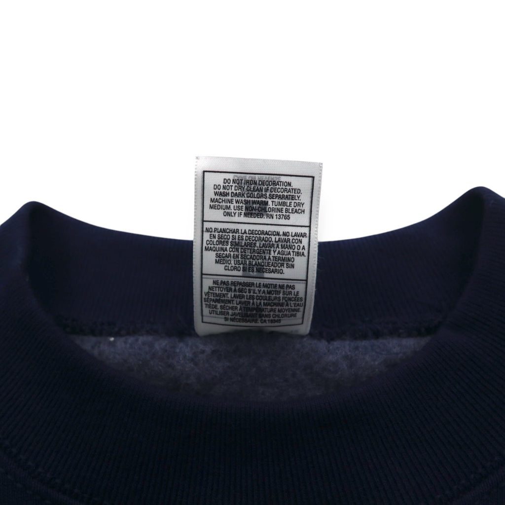 FRUIT OF THE LOOM 90年代 USA製 SUPER COTTON スウェット L ネイビー 裏起毛 SKYJACK ワンポイント刺繍