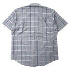 Burberrys Window Pen Check Short Sleeve Dress Shirt L Gray Linen Cotton Made in Japan