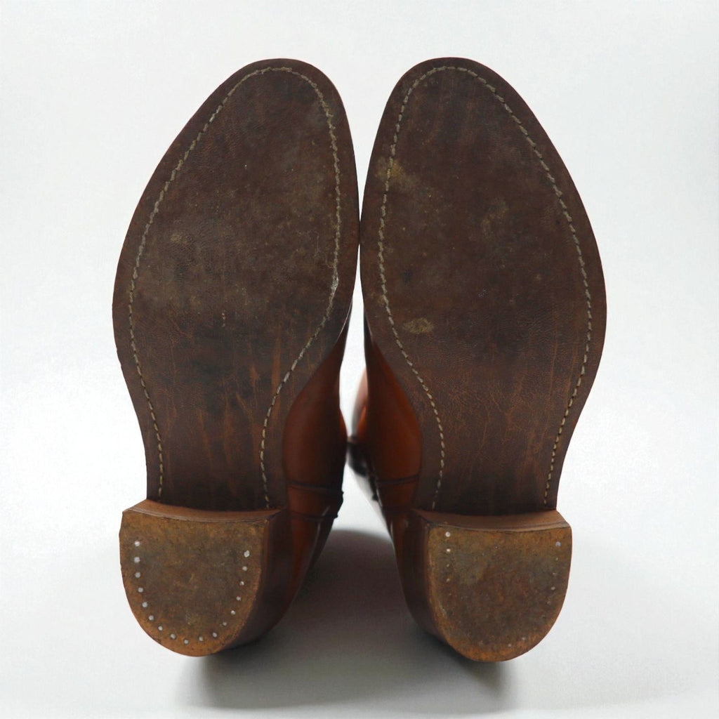 90s USA Vintage Western Boots ウエスタンブーツ ペコスブーツ 26cm レザー ローパー カービングステッチ 701160 USA製 90年代