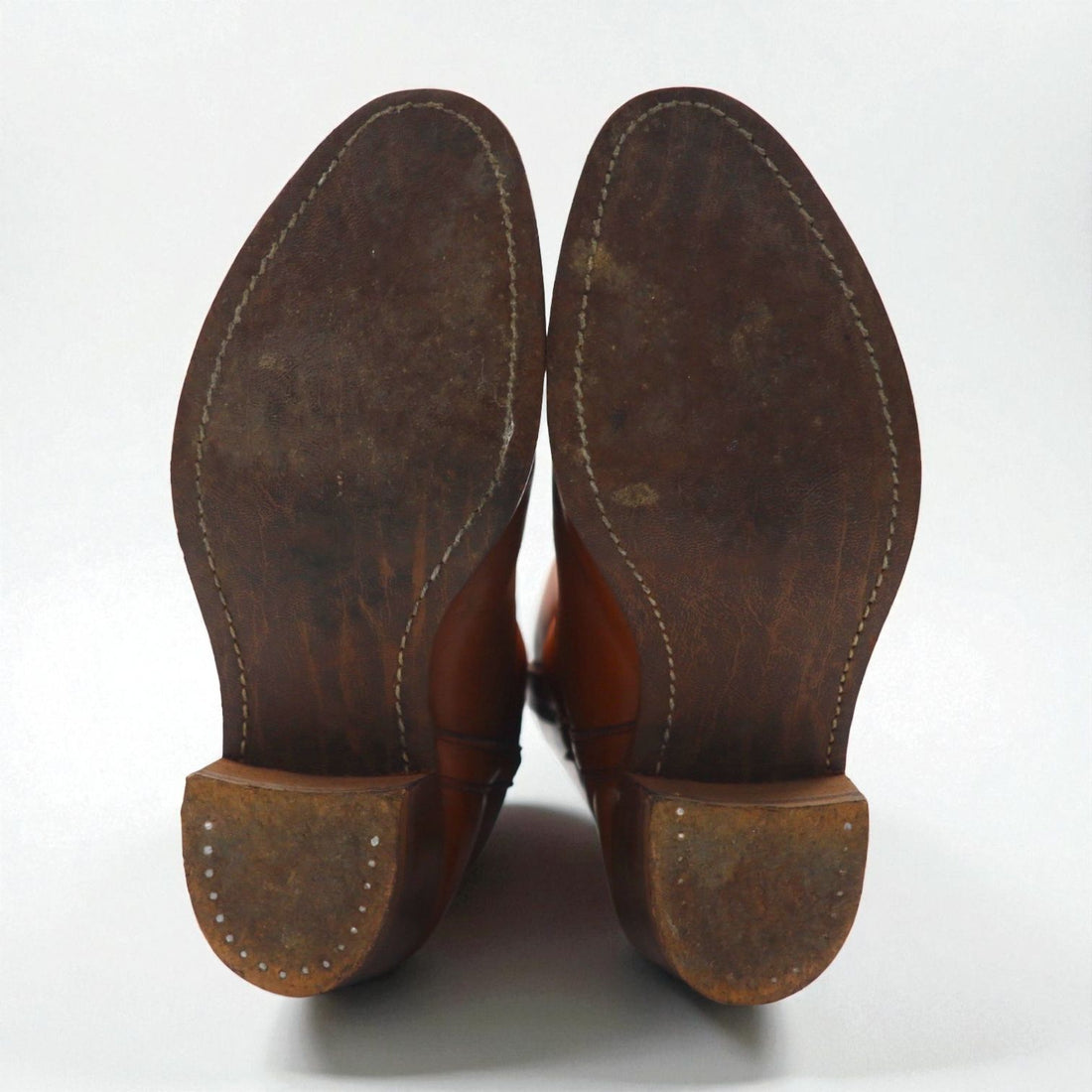 90s USA Vintage Western Boots ウエスタンブーツ ペコスブーツ 26cm レザー ローパー カービングステッチ 701160 USA製 90年代