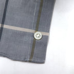 Burberrys Window Pen Check Short Sleeve Dress Shirt L Gray Linen Cotton Made in Japan