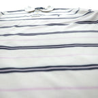 Polo by Ralph Lauren 90s Striped Polo Shirt L White Pique Small Pony Embroidery