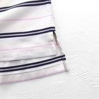 Polo by Ralph Lauren 90s Striped Polo Shirt L White Pique Small Pony Embroidery