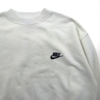 NIKE 90s Silver Tag Sweatshirt, Size M, One-Point Logo Embroidery, Cropped, Short Length