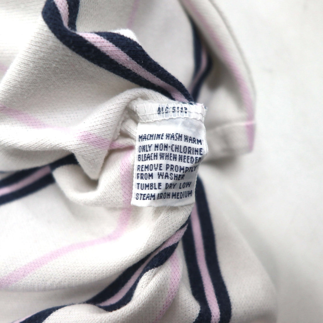 Polo by Ralph Lauren 90s Striped Polo Shirt L White Pique Small Pony Embroidery