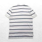 Polo by Ralph Lauren 90s Striped Polo Shirt L White Pique Small Pony Embroidery