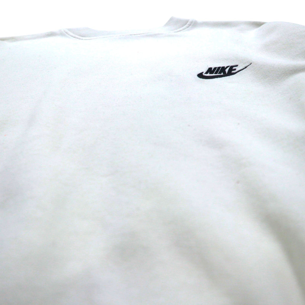 NIKE 90s Silver Tag Sweatshirt, Size M, One-Point Logo Embroidery, Cropped, Short Length